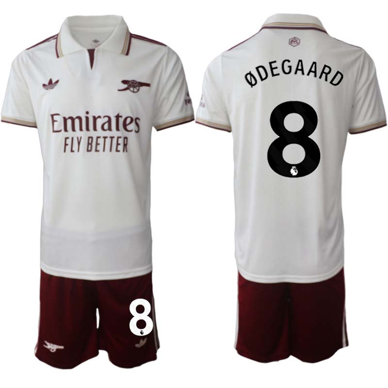 Arsenal Herr Tredjeställ 2025/26 – Martin Ødegaard 8 – Kortärmad Fotbollströja + Shorts