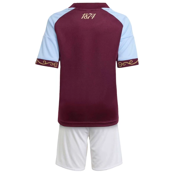 Aston Villa 2025/26 Hemmatröja Barn Set – Kortärmad Fotbollströja med Shorts 2 Aston Villa Barn Hemmatröja och Shorts 25/26