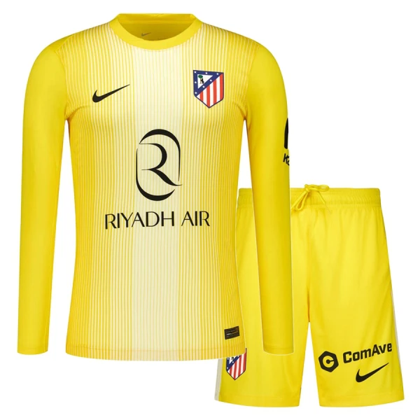 Atlético Madrid Målvaktsställ Barn 2025/26 Gul Långärmad Tröja + Shorts 1 Atlético Madrid Målvaktsställ Barn 2025/26 Gul Långärmad Tröja + Shorts