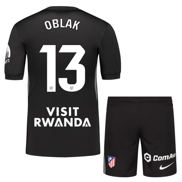 Atlético Madrid Målvaktsställ Barn 2025/26 Jan Oblak 13 Svart Kortärmad Tröja + Shorts 1 Atlético Madrid Målvaktsställ Barn 2025/26 Jan Oblak 13 Svart Kortärmad Tröja + Shorts