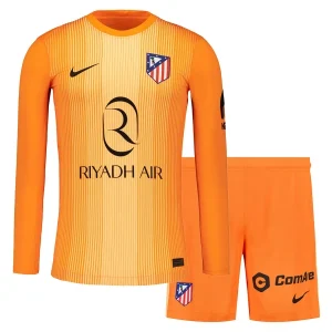 Atlético Madrid Målvaktsställ Barn 2025/26 Orange Långärmad Tröja + Shorts