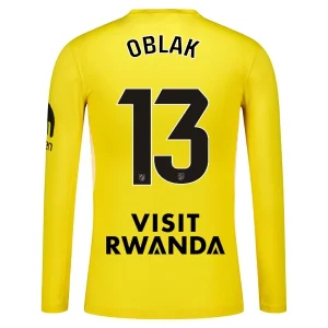 Atlético Madrid Målvaktströja Herr 2025-26 Jan Oblak 13 Gul/Vit Långärmad Fotbollströja