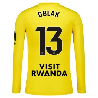 Atlético Madrid Målvaktströja Herr 2025-26 Jan Oblak 13 Gul/Vit Långärmad Fotbollströja