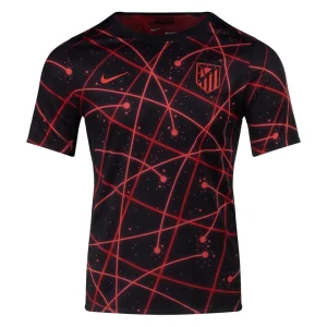 Atlético Madrid Pre-Match Tröja Herr 2025/26 Svart/Röd Kortärmad Fotbollströja