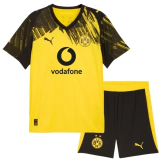 Borussia Dortmund Barn Hemmaställ 2025/26 – Kortärmad Fotbollströja + Shorts