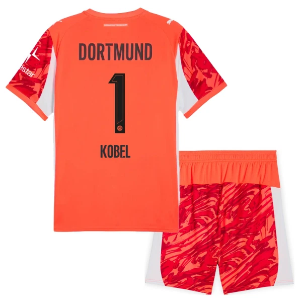Borussia Dortmund Röd Målvaktsdräkt Barn 2025/26 – Gregor Kobel 1 – Kortärmad Fotbollströja + Shorts 1 Borussia Dortmund Röd Målvaktsdräkt Barn 2025/26 – Gregor Kobel 1 – Kortärmad Fotbollströja + Shorts