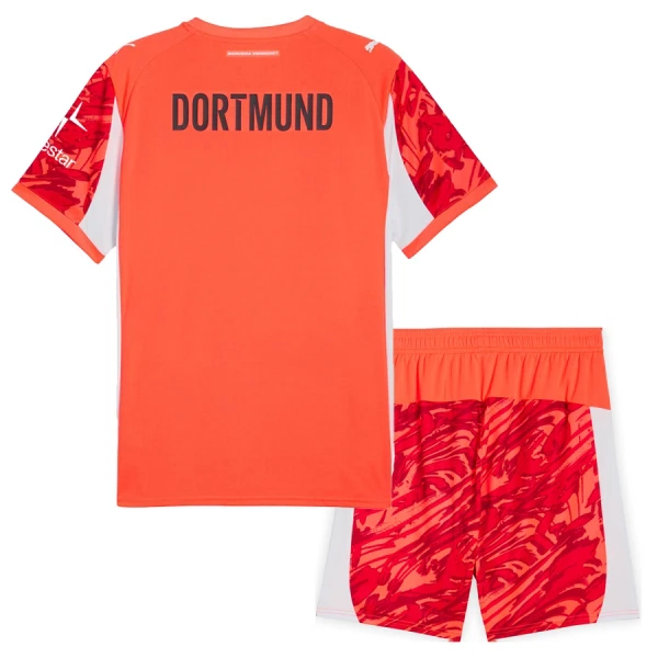 Borussia Dortmund Röd Målvaktsdräkt Barn 2025/26 – Kortärmad Fotbollströja + Shorts-1
