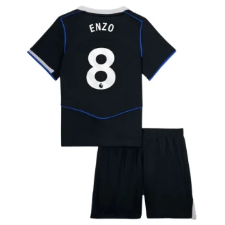 Chelsea FC Barn Tredjeställ 2025/26 Enzo Fernandez 8 Kortärmad Tröja + Shorts