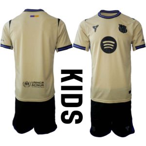 FC Barcelona Barn Bortaställ 2025/26 – Kortärmad Fotbollströja + Shorts