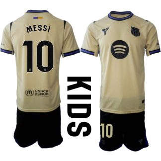 FC Barcelona Barn Bortaställ 2025/26 – Lionel Messi 10 – Kortärmad Fotbollströja + Shorts