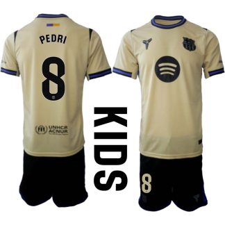 FC Barcelona Barn Bortaställ 2025/26 – Pedri Gonzalez 8 – Kortärmad Fotbollströja + Shorts