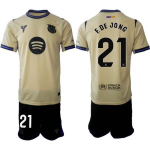 FC Barcelona Herr Bortaställ 2025/26 – Frenkie de Jong 21 – Kortärmad Fotbollströja + Shorts