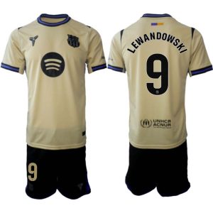 FC Barcelona Herr Bortaställ 2025/26 – Robert Lewandowski 9 – Kortärmad Fotbollströja + Shorts