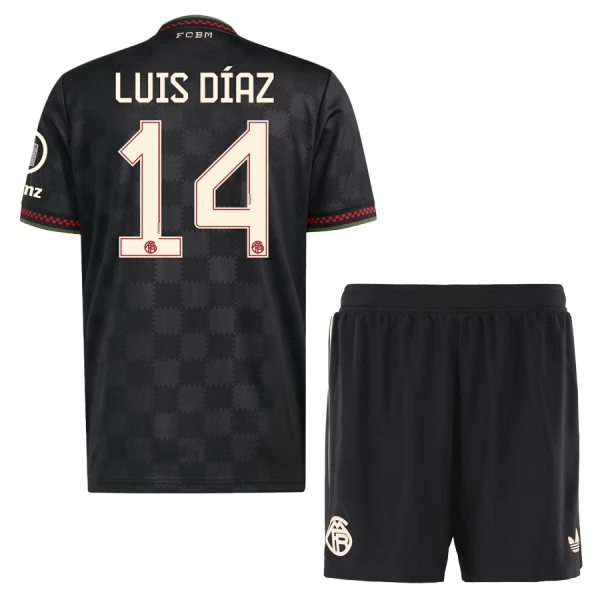 FC Bayern München Barn Tredjeställ 2025/26 – Luis Díaz 14 – Kortärmad Fotbollströja + Shorts 1 FC Bayern München Barn Tredjeställ 2025/26 – Luis Díaz 14 – Kortärmad Fotbollströja + Shorts