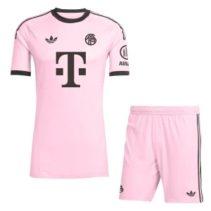FC Bayern München Målvaktsställ Barn 2025/26 Rosa Kortärmad Fotbollströja + Shorts