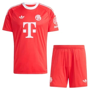 FC Bayern München Tredje Målvaktsställ Barn 2025/26 Röd Kortärmad Fotbollströja + Shorts