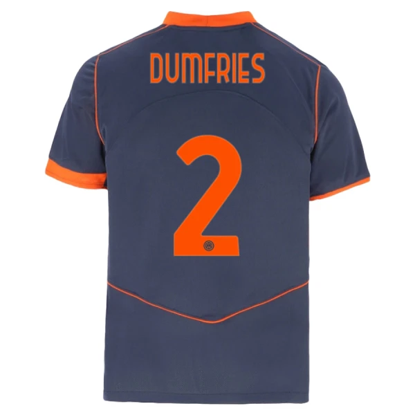 Inter Milan Herr Tredjetröja 2025/26 Denzel Dumfries 2 Kortärmad Fotbollströja