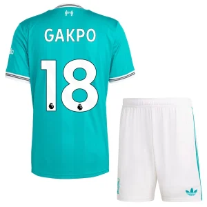 Liverpool Barn Tredjeställ 2025/26 Cody Gakpo 18 Kortärmad Tröja + Shorts