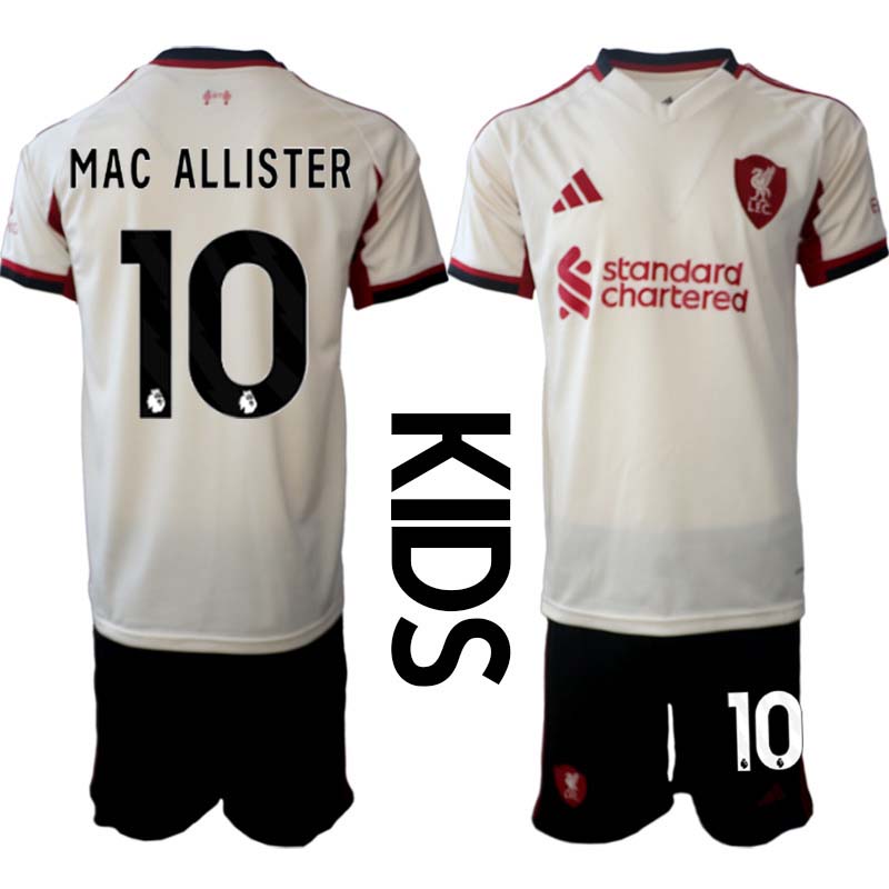 Liverpool FC Barn Bortaställ 2025/26 Alexis Mac Allister 10 Kortärmad Tröja + Shorts