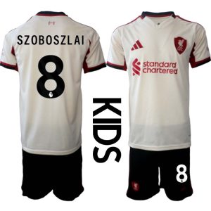 Liverpool FC Barn Bortaställ 2025/26 Dominik Szoboszlai 8 Kortärmad Tröja + Shorts