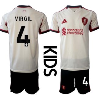 Liverpool FC Barn Bortaställ 2025/26 Virgil van Dijk 4 Kortärmad Tröja + Shorts