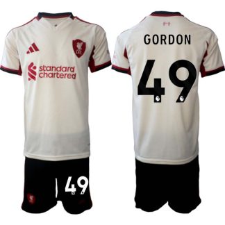 Liverpool FC Herr Bortaställ 2025/26 – Kaide Gordon 49 – Kortärmad Fotbollströja + Shorts