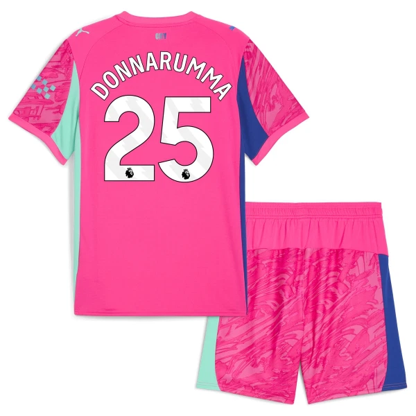Manchester City Barn Målvakt Bortaställ 2025/26 Rosa Gianluigi Donnarumma 25 Kortärmad Tröja + Shorts 1 Manchester City Barn Målvakt Bortaställ 2025/26 Rosa Gianluigi Donnarumma 25 Kortärmad Tröja + Shorts