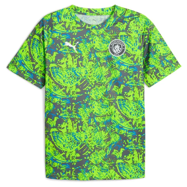 Manchester City Pre-Match Tröja Herr 2025-26 Grön Kortärmad Fotbollströja
