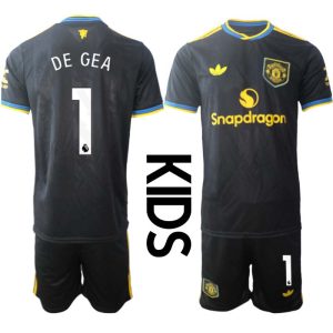 Manchester United Barn Tredjeställ 2025/26 David De Gea #1 Kortärmad Tröja + Shorts