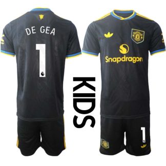 Manchester United Barn Tredjeställ 2025/26 David De Gea #1 Kortärmad Tröja + Shorts