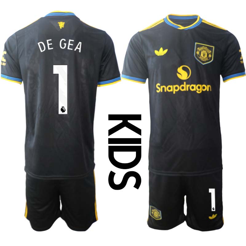 Manchester United Barn Tredjeställ 2025/26 David De Gea #1 Kortärmad Tröja + Shorts 1 Manchester United Barn Tredjeställ 2025/26 David De Gea #1 Kortärmad Tröja + Shorts