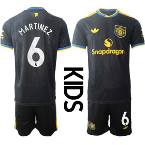 Manchester United Barn Tredjeställ 2025/26 Lisandro Martinez #6 Kortärmad Tröja + Shorts