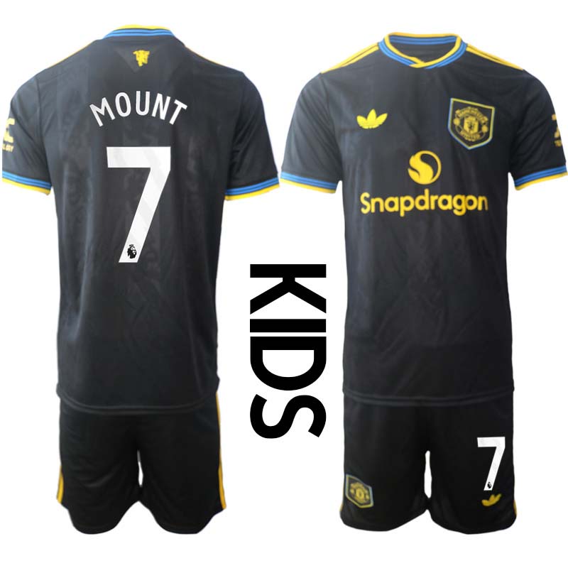 Manchester United Barn Tredjeställ 2025/26 Mason Mount #7 Kortärmad Tröja + Shorts 1 Manchester United Barn Tredjeställ 2025/26 Mason Mount #7 Kortärmad Tröja + Shorts