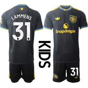 Manchester United Barn Tredjeställ 2025/26 Senne Lammens #31 Kortärmad Tröja + Shorts