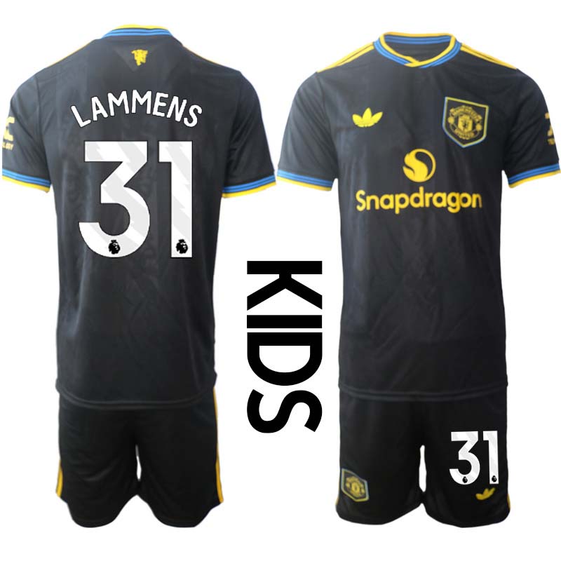 Manchester United Barn Tredjeställ 2025/26 Senne Lammens #31 Kortärmad Tröja + Shorts 1 Manchester United Barn Tredjeställ 2025/26 Senne Lammens #31 Kortärmad Tröja + Shorts