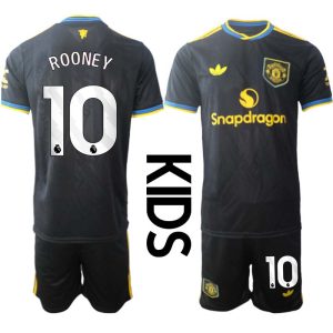 Manchester United Barn Tredjeställ 2025/26 Wayne Rooney #10 Kortärmad Tröja + Shorts
