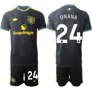 Manchester United Tredjeställ Herr 2025/26 Andre Onana #24 Kortärmad Fotbollströja + Shorts