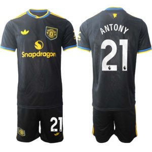 Manchester United Tredjeställ Herr 2025/26 Antony #21 Kortärmad Fotbollströja + Shorts