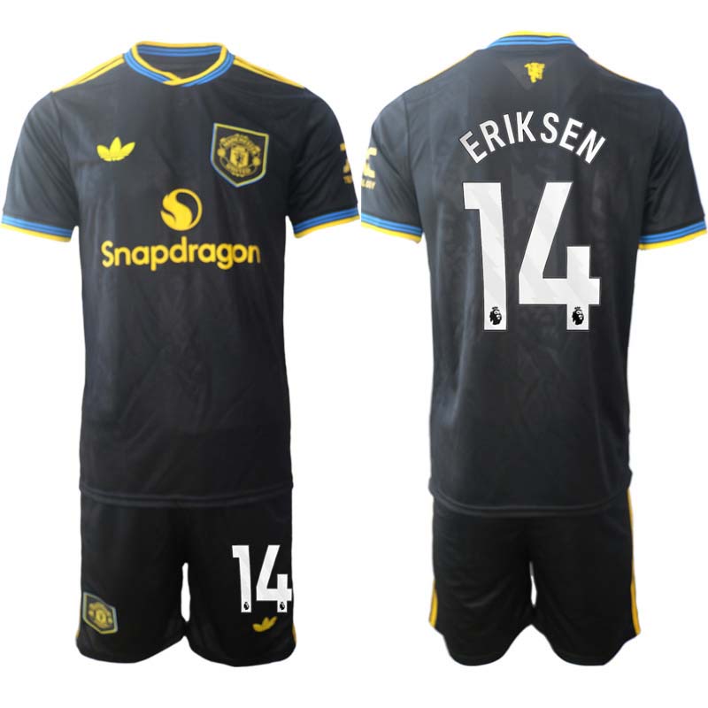 Manchester United Tredjeställ Herr 2025/26 Christian Eriksen #14 Kortärmad Fotbollströja + Shorts 1 Manchester United Tredjeställ Herr 2025/26 Christian Eriksen #14 Kortärmad Fotbollströja + Shorts