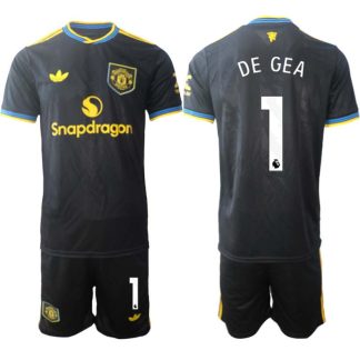 Manchester United Tredjeställ Herr 2025/26 David De Gea #1 Kortärmad Fotbollströja + Shorts