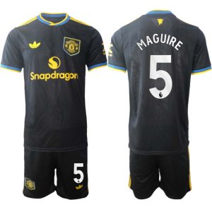 Manchester United Tredjeställ Herr 2025/26 Harry Maguire #5 Kortärmad Fotbollströja + Shorts