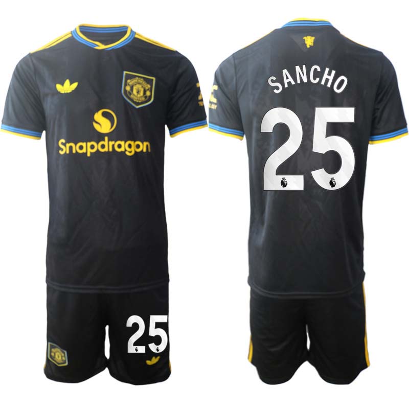 Manchester United Tredjeställ Herr 2025/26 Jadon Sancho #25 Kortärmad Fotbollströja + Shorts 1 Manchester United Tredjeställ Herr 2025/26 Jadon Sancho #25 Kortärmad Fotbollströja + Shorts