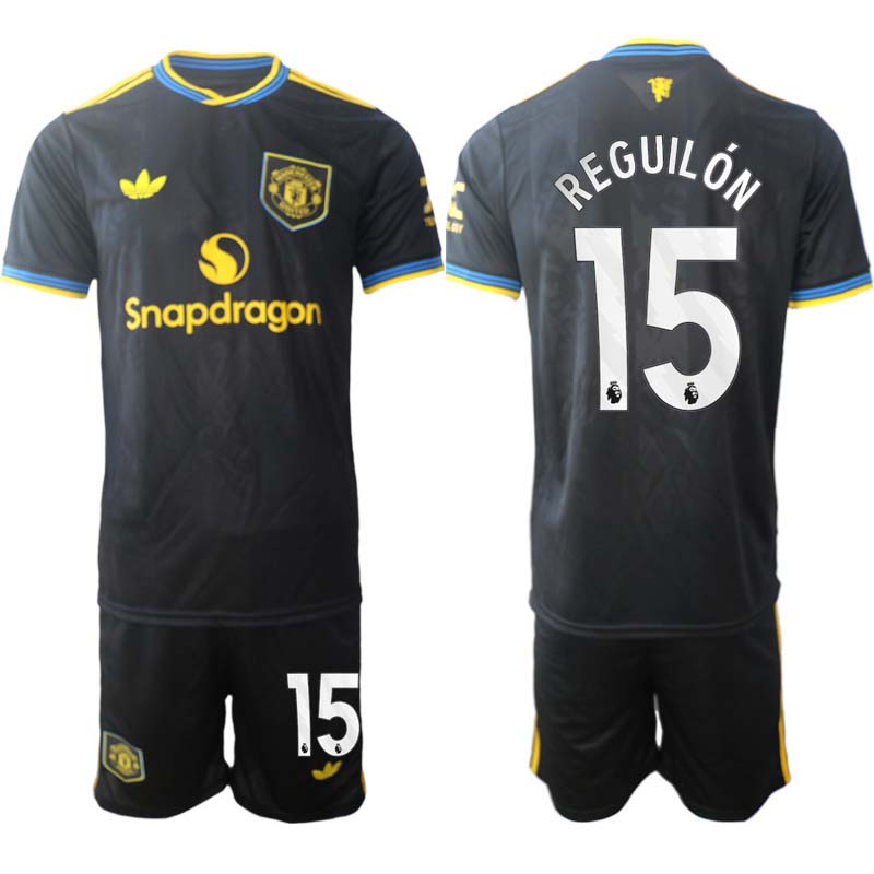 Manchester United Tredjeställ Herr 2025/26 Sergio Reguilón #15 Kortärmad Fotbollströja + Shorts 1 Manchester United Tredjeställ Herr 2025/26 Sergio Reguilón #15 Kortärmad Fotbollströja + Shorts
