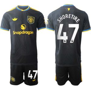 Manchester United Tredjeställ Herr 2025/26 Shola Shoretire #47 Kortärmad Fotbollströja + Shorts