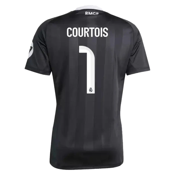 Real Madrid Thibaut Courtois 1 Målvaktströja Herr 2025-26 Svart Kortärmad Fotbollströja 1 Real Madrid Thibaut Courtois 1 Målvaktströja Herr 2025-26 Svart Kortärmad Fotbollströja