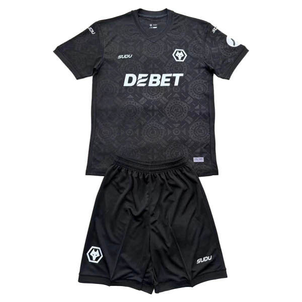 Wolves FC Barn Målvaktsställ 2025/26 Svart Kortärmad Tröja + Shorts 1 Wolves FC Barn Målvaktsställ 2025/26 Svart Kortärmad Tröja + Shorts