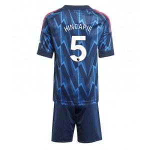 Arsenal Barn Bortaställ 2025/26 Piero Hincapié 5 Kortärmad Tröja + Shorts