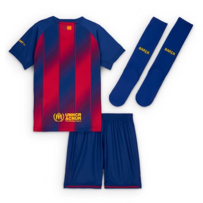 Barcelona Hemmaställ Barn 2025-26 Kortärmad (Tröja + Shorts)