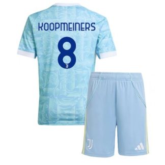 Juventus Barn Bortaställ 2025/26 Teun Koopmeiners 8 Kortärmad Tröja + Shorts