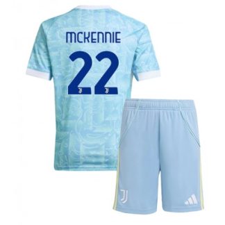 Juventus Barn Bortaställ 2025/26 Weston McKennie 22 Kortärmad Tröja + Shorts